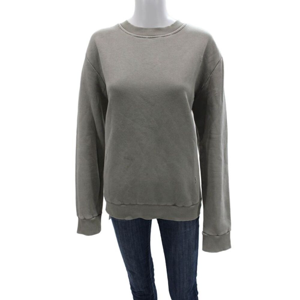 David Naman Unisex Pullover Sweatshirt Gray Crew Neck Designer Size XL